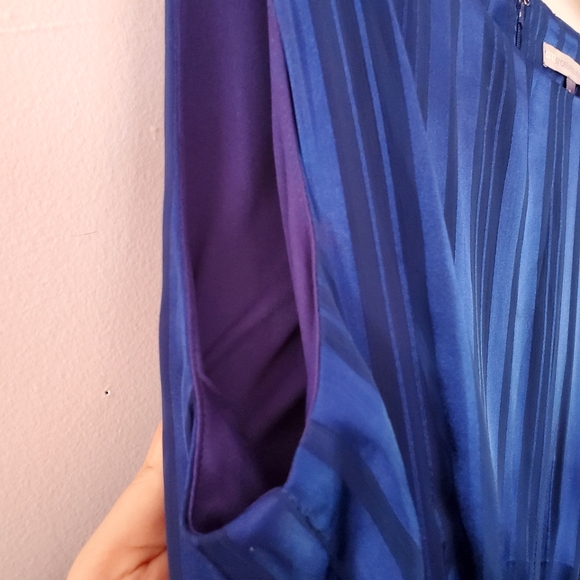 Size 16 Blue Tie-Waist Cocktail Dress by Carmen Marc Valvo - Luxe - Picture 8 of 9